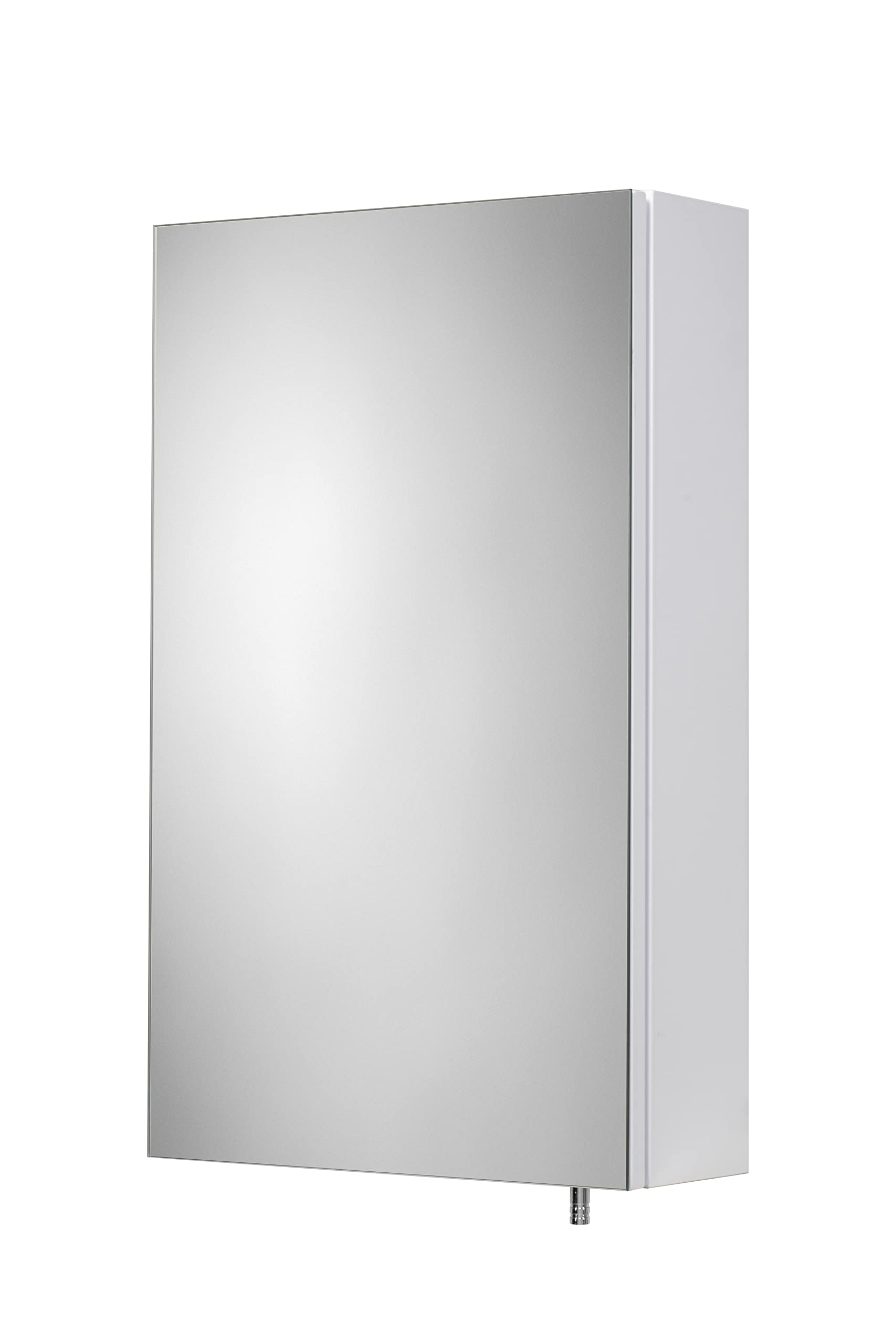 Croydex Dawley White Steel Bathroom Mirror Cabinet – East to Install Bathroom Wall Cabinet with Two Adjustable Shelves, and Fully Assembled (67x40cm)