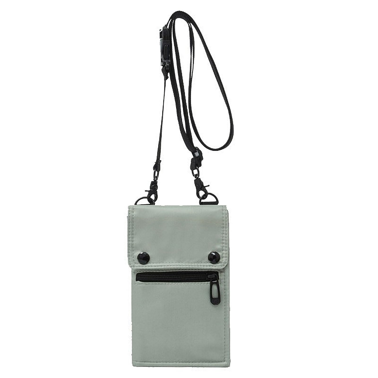 Long Keeper Travel Neck Wallet - Women Men Passport Holder Anti-theft Travel Wallet Small Water Resistant Crossbody Sling Bag (Grey)