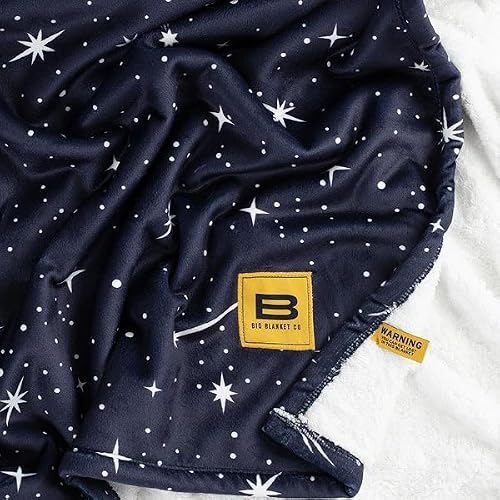 Big Blanket Co Sherpa Stretch Star Voyager | 10' x 10' Extra Large Sherpa Blanket | Dual-Sided Comfort | Machine Washable Giant Throw