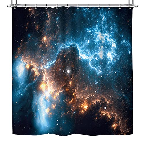 Riyidecor Star Galaxy Planet Shower Curtain Nebula Night Starry Sky Universe Space Fantasy Fabric Waterproof Home Bathtub Decor 12 Pack Plastic Hook 72X72 Inch Ry-Kkcq #TOP6