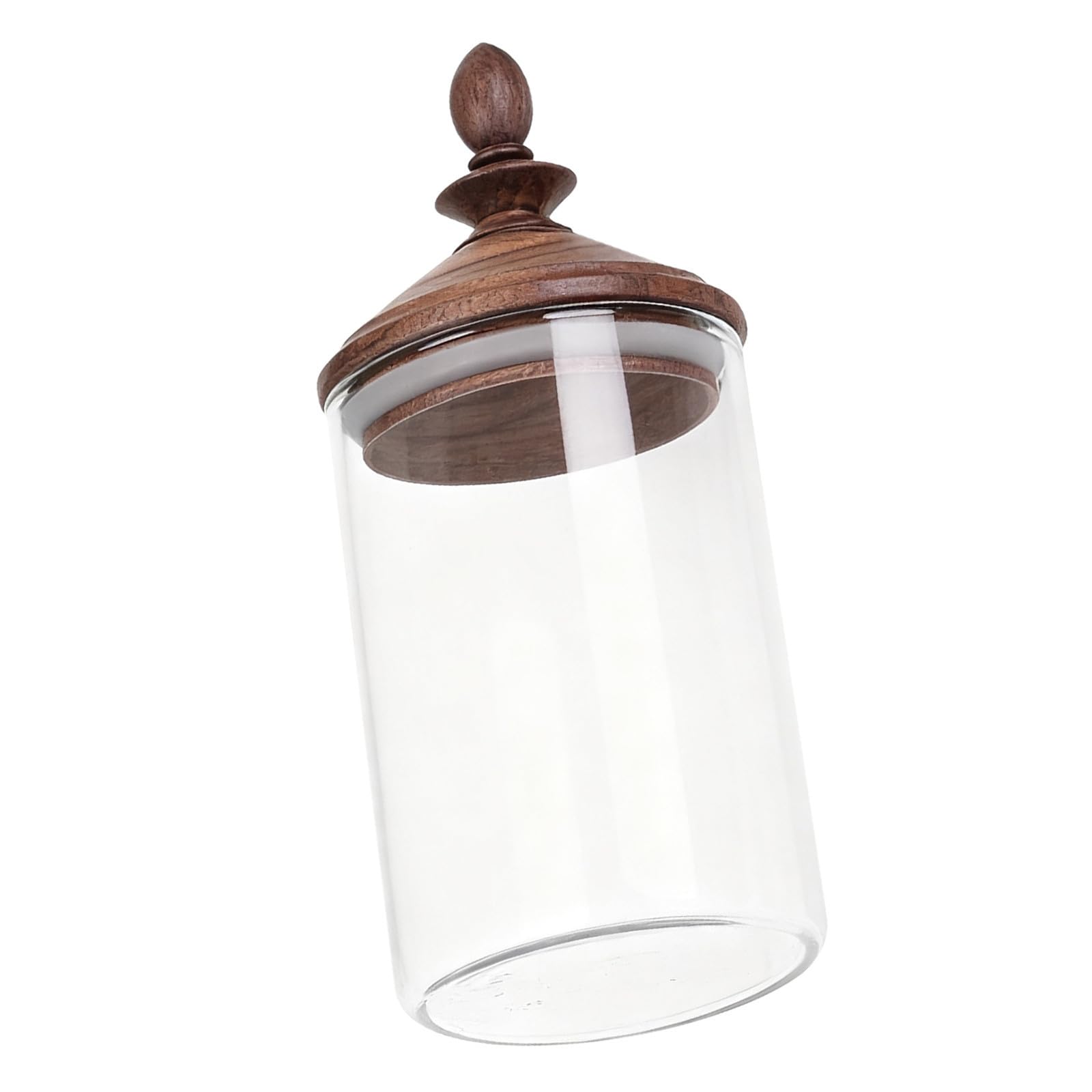 Alipis Tarro de Vidrio con Tapa de Madera 550ml Estilo Vintage con Diseño Artesanal y Visibilidad Cristalina para Almacenamiento en Cocina y Sala