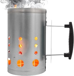 Amig - Anzündkamin - Kohlenanzünder für Grill - Schnelles und sicheres Anzünden - 27 x 17,5 x 30 cm - Verzinkter Stahl - Metallisch