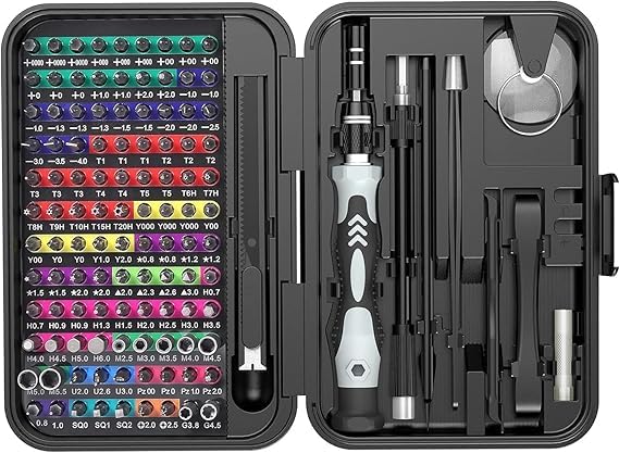 JIFFIX 132 in 1 Small Precision Screwdriver Set,Upgraded Repair Tool Kit(with 108 Magnetic Screwdriver Bits),Color Coded Screwdriver Set with Extension Rod Kit for Phone, Computer, Tablet, Watch, (B0DG8SHMS1) Amazon Price History, Amazon Price Tracker