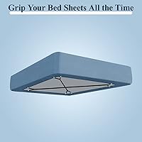 Vista 6 de Sopito Correas para sábanas, 8+2 piezas resistentes elásticos para sábanas, tirantes de colchones, cortos+ largos, blanco y negro