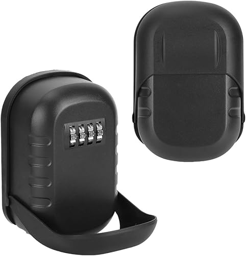 Miniatura 5 de Yosoo123 Caja de llaves, caja de bloqueo de llave de aleación de aluminio profesional montada en la pared al aire libre caja de almacenamiento de