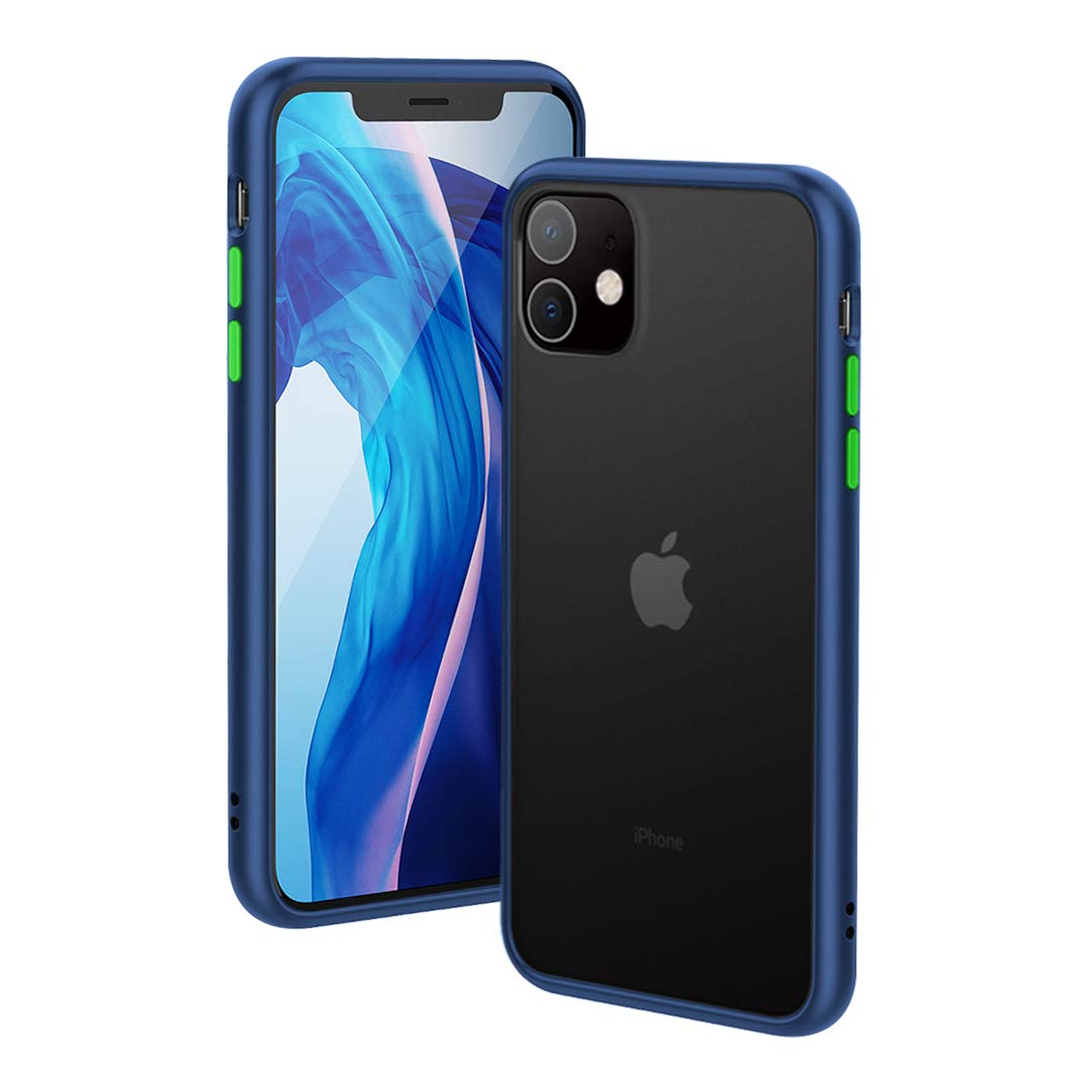 KAPAVER® Case Hard PC Frost Transparent Slim Matte Protective  Back   Cover  Case for Apple iPhone 11 (Blue)