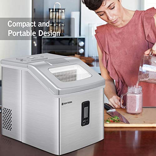 Sentern Portable Countertop Clear Ice Maker Stainless Steel Ice Making