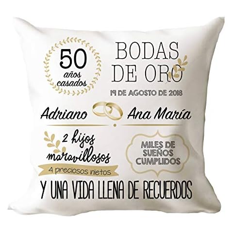 Cojín Personalizado Bodas de Oro AR Regalos Cover