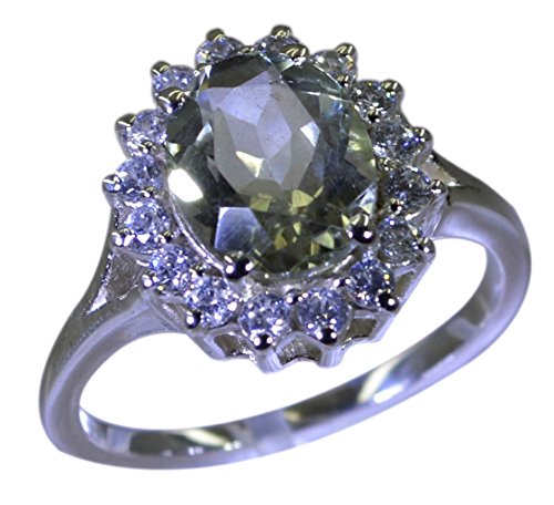 Bague fiançailles améthyste verte argent pour soirées et tenues chics