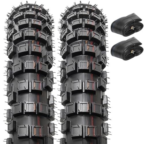 PaoWin 2本セット,2.50-10 タイヤ 33J TT,2.50-10 タイヤ,2.50-10 オートバイタイヤ + 2.50/2.75-10 チューブ 肉厚 バルブ TR4,バイクタイヤ 2.50-10,2.50-10 バイクタイヤ,2.50-10 オフロードバイクタイヤ,P-259