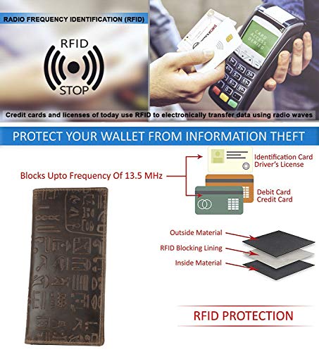 Image of RFID Blocking Mens Genuine leather Bifold Long Wallet
