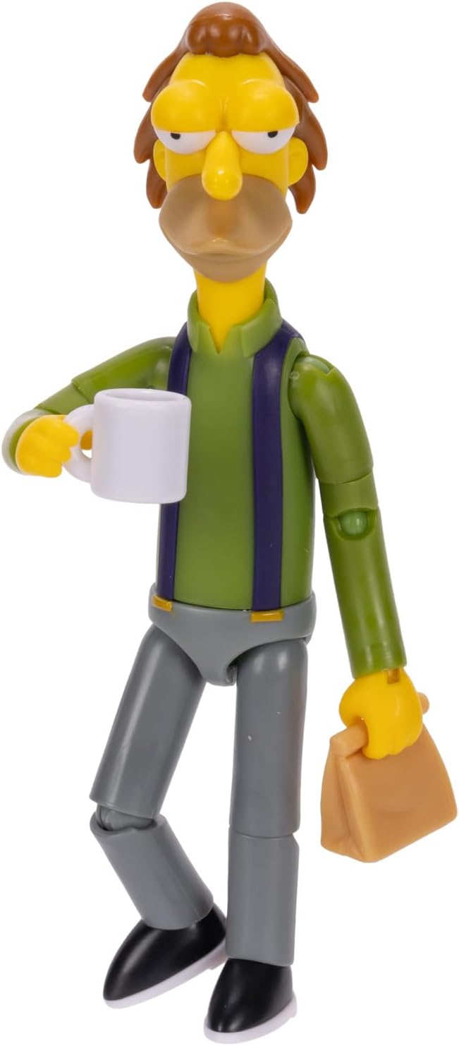 The Simpsons 5" Action Figure Lenny Leonard with Lunch Bag & Carl Mug Wave #3