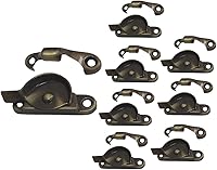 QCAA Zinc Die Cast Window Sash Locks, 2-7/16" Antique Brass Brushed, 8-Pack for Double-Hung Windows - Secure & Rattle-Free