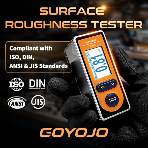 Image of GOYOJO SRG-1 Portable Surface Roughness Tester, Handheld Stylus Profilometer, 6mm Travel, Multi-Parameter Ra /Rz /Rq /Rt Measurement, 500 Data Storage, Aluminum Housing