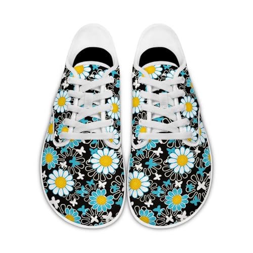 Retro Hippie Flower Power Barefoot Shoes Women Dressy Flat Sole Casual Sneakers Walking Workout Tennis Shoes2
