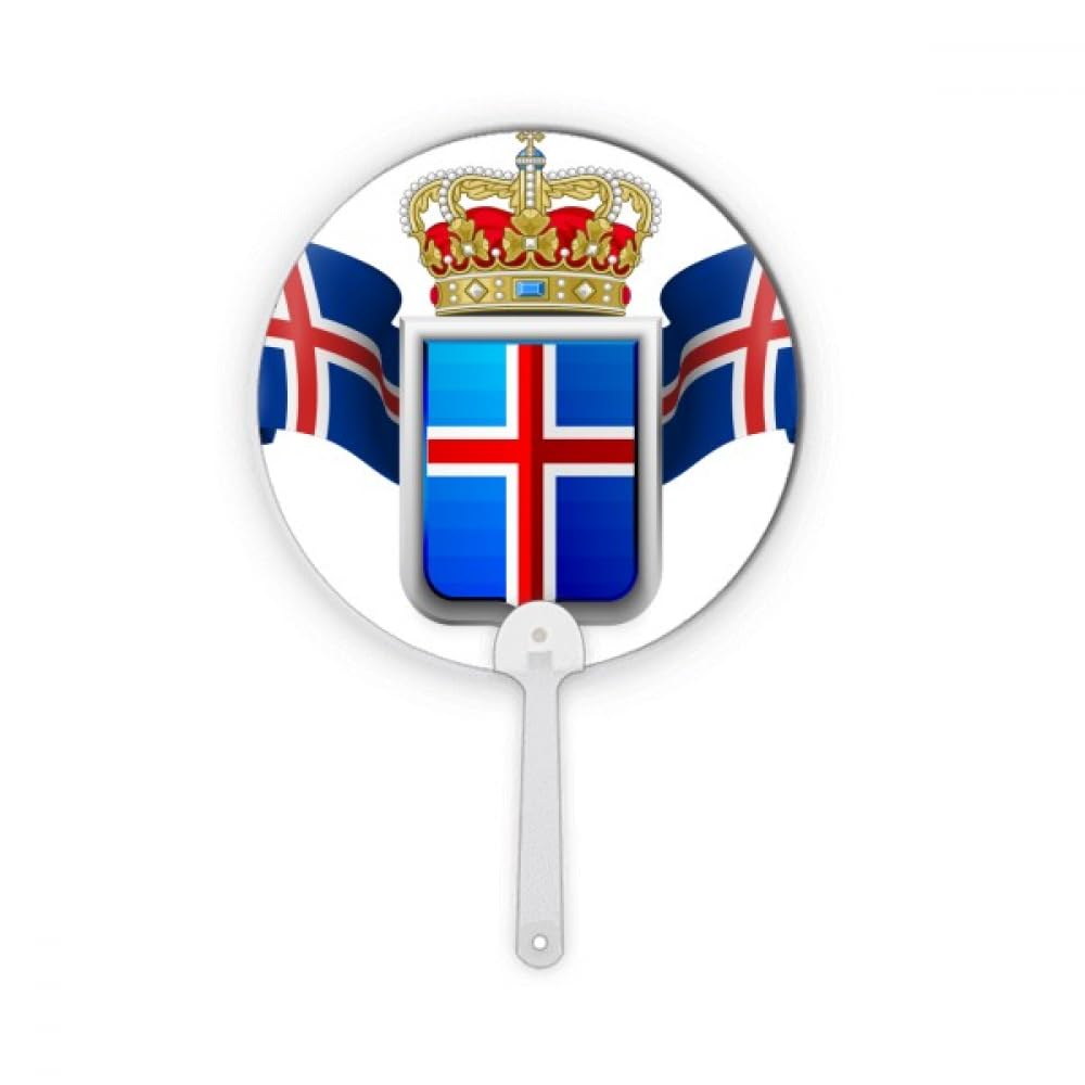 Éventail plastique rond Islande emblème national pays artisanat