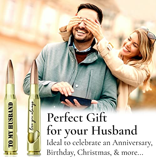 Anniversary Gifts' For Him I Wedding Anniversary Gift' For Husband - Engraved 'To My Husband Love You Always’ - 50. Cal Bottle Opener I Wedding Anniversary For Men Gift Ideas #TOP3
