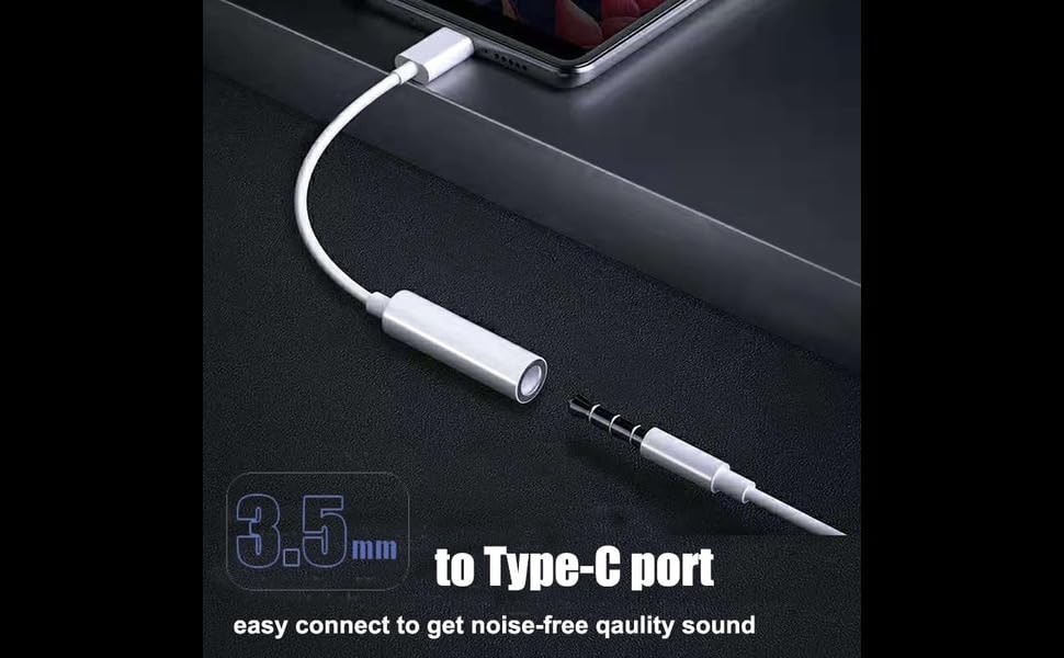 Image of Samsung Type C to 3.5 mm Audio Jack Connector, Headphones Jack Converter for Galaxy S24, S23, S24 Ultra, S8 Plus, S9, S9 Plus, S10 Plus, S10 Lite, S20 Ultra, S21 FE, & Other Samsung Devices - White