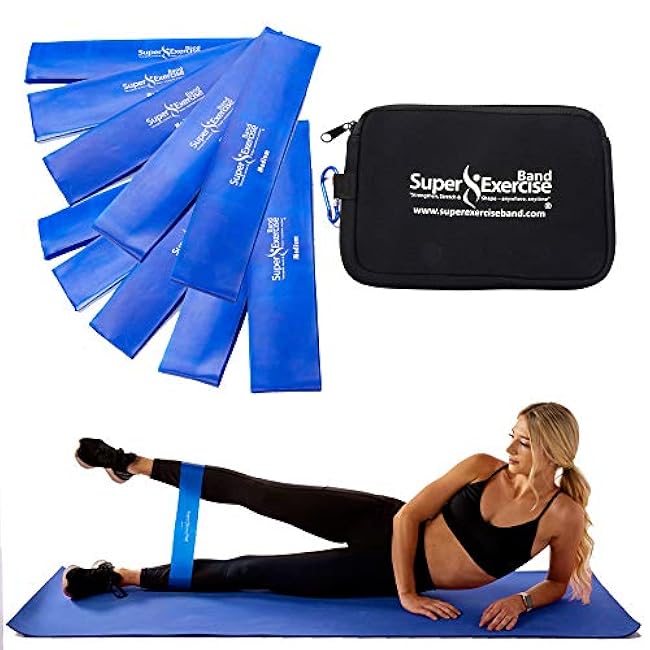 USA 14 x 3 Extra Long Latex Free Mini Loop Bands in 3, 5, 10 Pack Sets. 10 Strengths for Resistance Training, Stretching, Yoga, Toning. Plus an Exclusive iPhone App and E-Book.