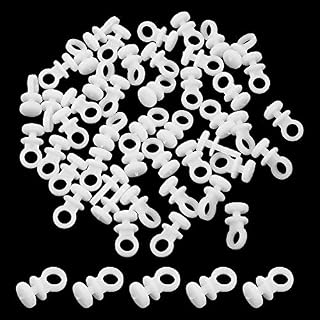 PLCatis Curtain Hooks Plastic White Curtain Track Glider Hooks Effortless Gliding Curtain Rail Slider Hooks Rollers for Window Door Shower Curtain 100-Pack