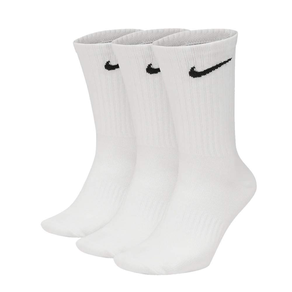 Nike Men Cush Crew Socks (pair Of 3) - White/Black, L (8-11 UK/42-46 EU)