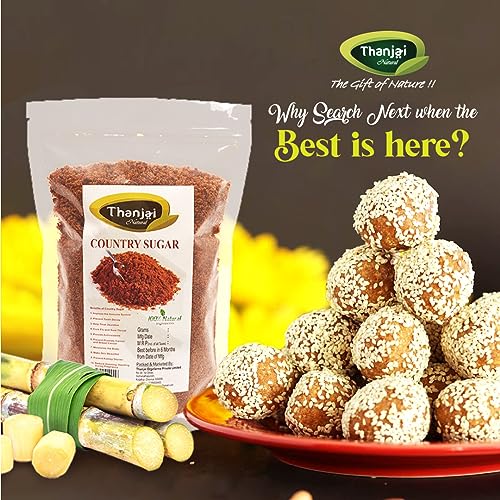 Image of Thanjai Natural 3kg Sugarcane Jaggery Powder | Naatu Sakkarai | Prepared Naturally Pure Country Sugar (3000g)