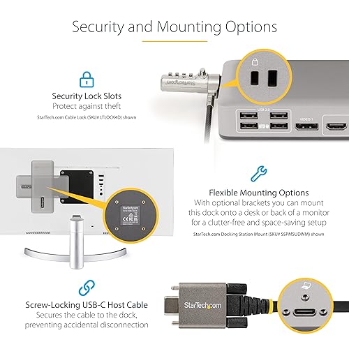 Station d'accueil USB-C double moniteur StarTech 4K 60Hz - 7