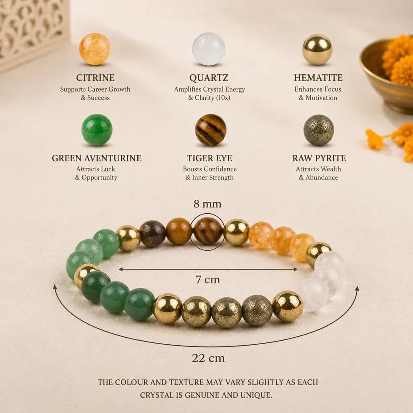 Image of Beaded Bracelet for Men & Women | Stretchable Handmade Prayer Meditation Yoga Wrist Bracelet | Stylish Everyday Wear | Free Size