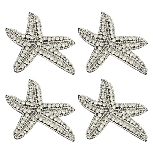 Specifiche: Colore: Nero Materiale: Strass, Perline, Tessuto in Poliestere Dimensioni: 10*11.5 cm/3.9*4.5 Pollici (L*W) Lista di Confezione: 4Pz Patch con Perline a Forma di Stella Marina