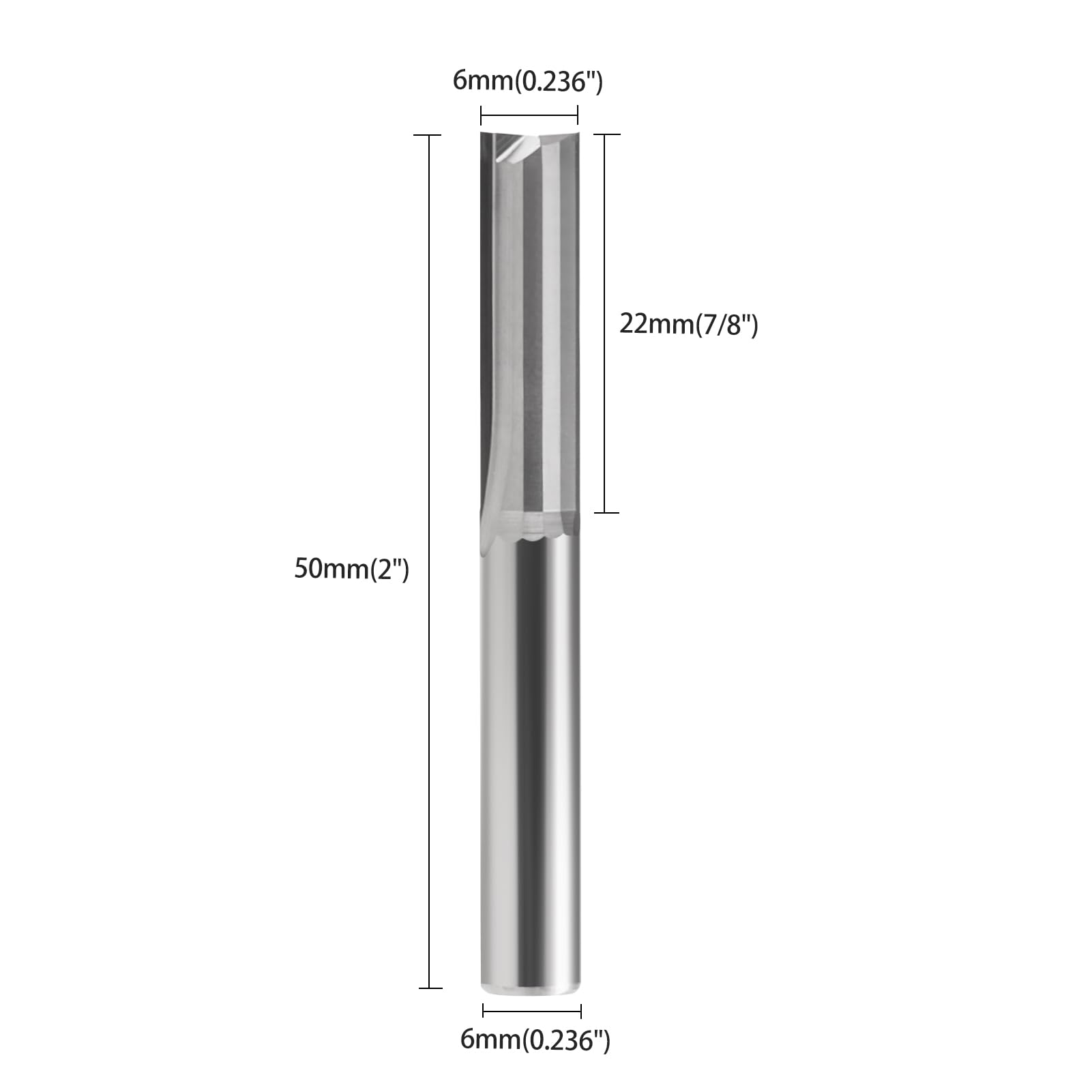 EU_HOZLY 6 x 22 mm twardy metal dwoje podwójny flet prosty płaski bit CNC Carving narzędzia do grawerowania frez Cutter Pack 5