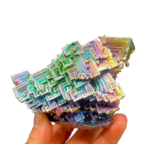 Image of Heavenly Metals Large Bismuth Ore Crystal - (1 to 1.1lb) Iridescent Rainbow Metal Art Specimen - Home Decoration, Education, Healing Stone, Collection