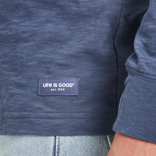 Life is Good. Men's Tribal Compass Textured Slub Hoodie, Darkest Blue, X-Large3