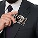 VstaDank Evil Skull Business Card Holder Fashion Aluminum Alloy Flip Cover Credit Card Holder High End Professional Name Cards Case Exquisite Pocket Metal Cards Holder for Work