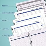 Calendar 2025 Planner 7.6" x 10.2", July 2024 - December 2025 18 Month, Monthly Daily Planner 2025 with Double-Sided Storage Pocket, Premium Thick Paper, Black - Image 2