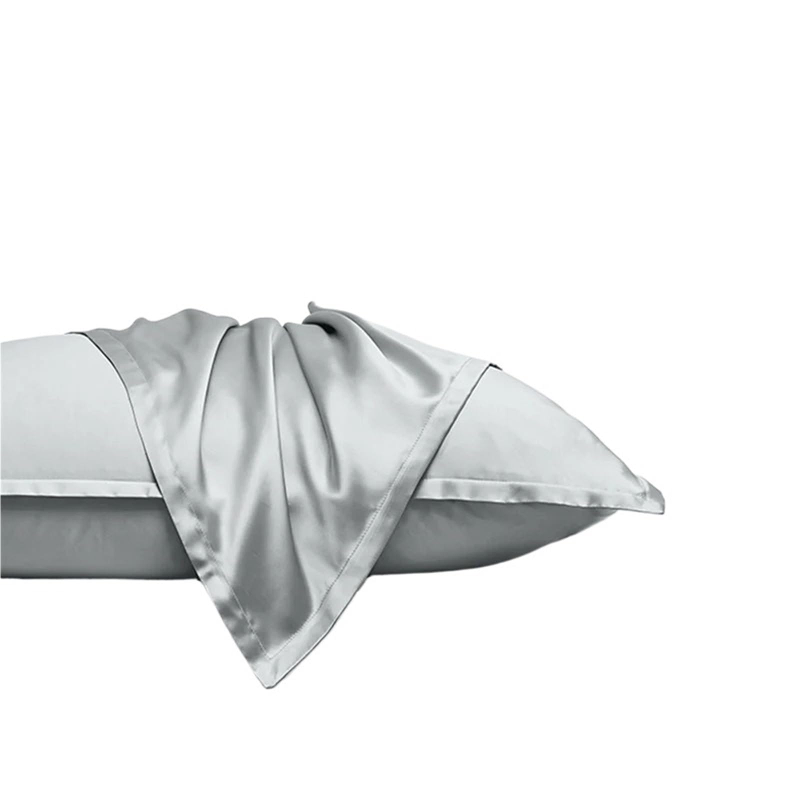 1PC Silk Pillowcase Envelope Both Sides Mulberry Pillow Case Multicolor Size for Bedding(Grey,40x60 cm)