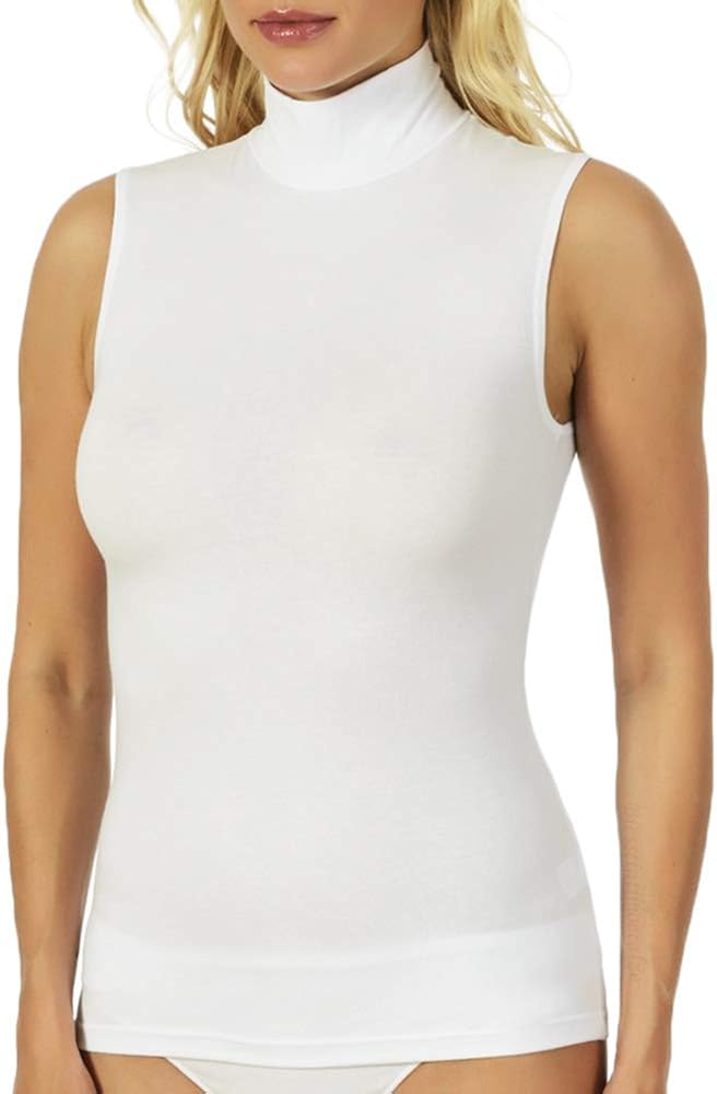 Miami by Marlene Maglia Lupetto Donna Smanicato in Cotone Modal Elasticizzato tShirt Maglietta Miami by Marlene Maglia Lupetto Donna Smanicato in Cotone Modal Elasticizzato tShirt Maglietta