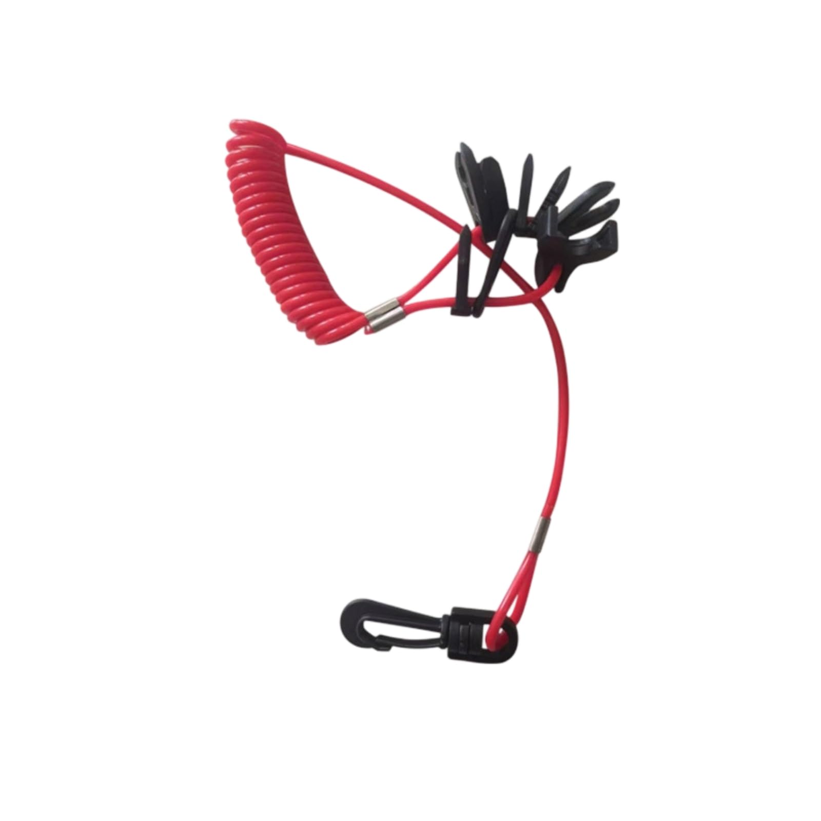 Red Coiled Kill Switch Lanyard Hook-Type Clip Marine Kill Switch Lanyard Metal Sleeve Fittings Quick Shutdown, Lanyard-image-30