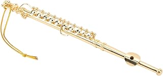 Cyrank Flute Model Ornament, 5.4in Metal Musical Instrument Model Flute Display Ornament Miniature Musical Replica Decoration