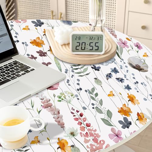 CHDITB Blumen Tapete Selbstklebende,Aquarell Blumen Möbelfolie Klebefolie,Boho Wohnzimmer wandstickers(44x300cm) Weiß Blumentapete… – Ansicht 4