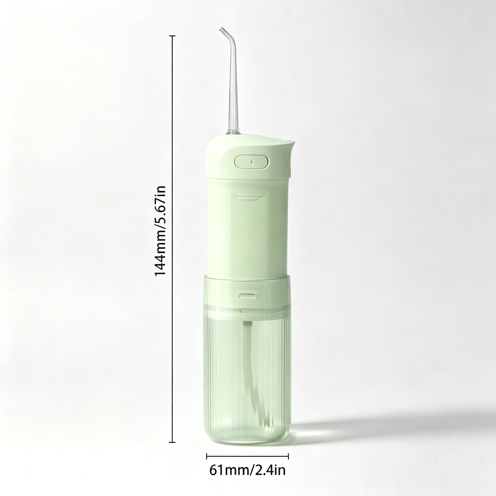 Dispositivo elettrico per filo interdentale, irrigatore orale portatile, serbatoio dell'acqua da 200 ml, durata della batteria 70 giorni, 4 modalità di pressione, lavabile IPX7, per casa e viaggi