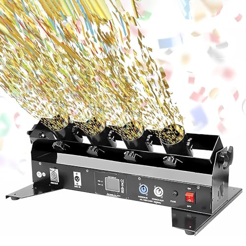 Lanciatore di coriandoli elettrico, cannone a 4 colpi con telecomando/controllo DJ per feste, matrimoni, spettacoli sul palco, discoteche, club