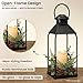 Decorative Metal Lanterns Indoor Outdoor, Set of 3 Farmhouse Lantern Holders Without Candles for Porch, Patio, Fireplace, Floor, Wedding & Holiday Table Centerpiece (Black, 20