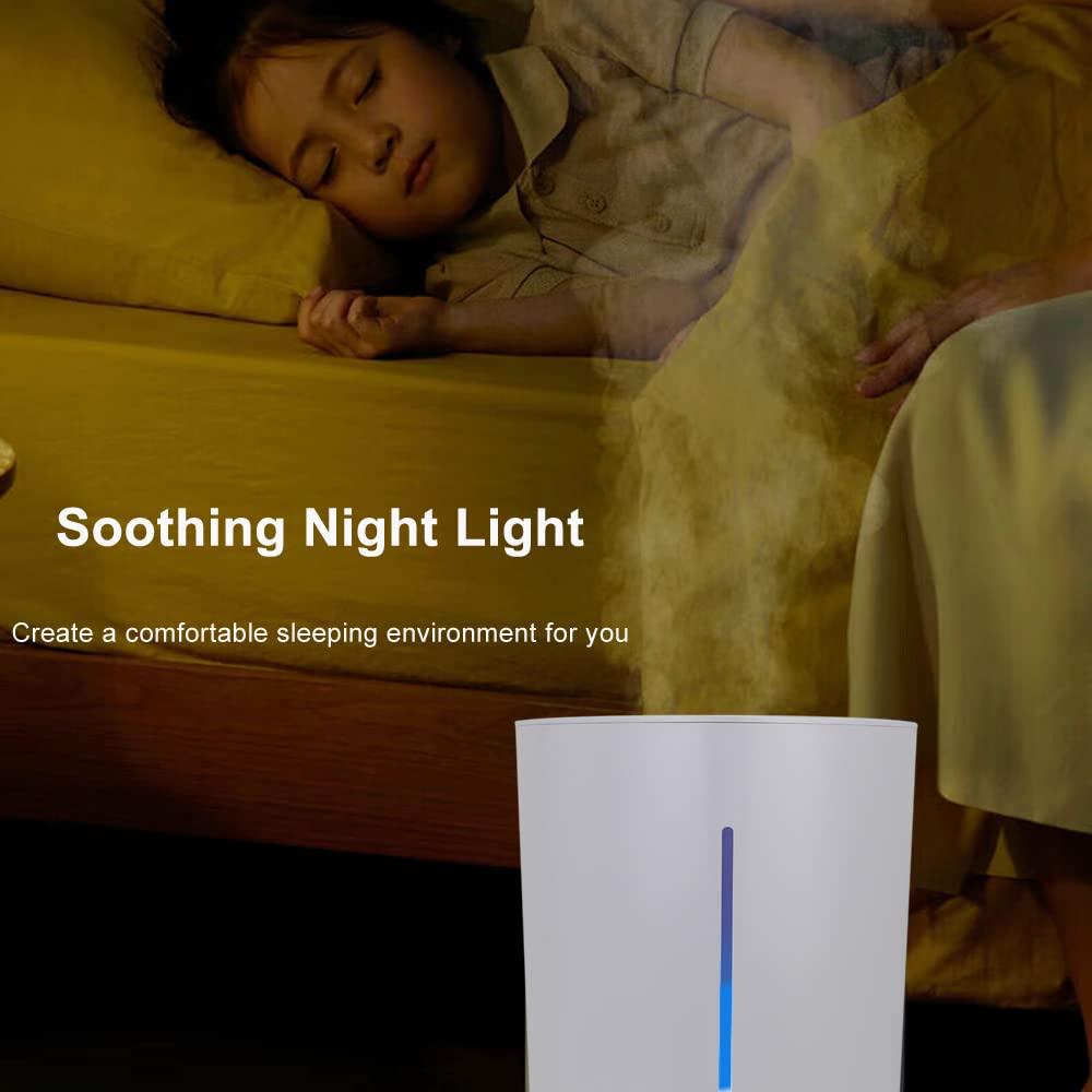 3L Top-Fill Humidificador de Aire y Difusor de Aromas,Relleno Superior Boquilla de 360°,3 Modos,Auto Apagado,Luz Nocturna,Ultra Silencioso para la Habitación de Bebés,Oficina,Dormitorio