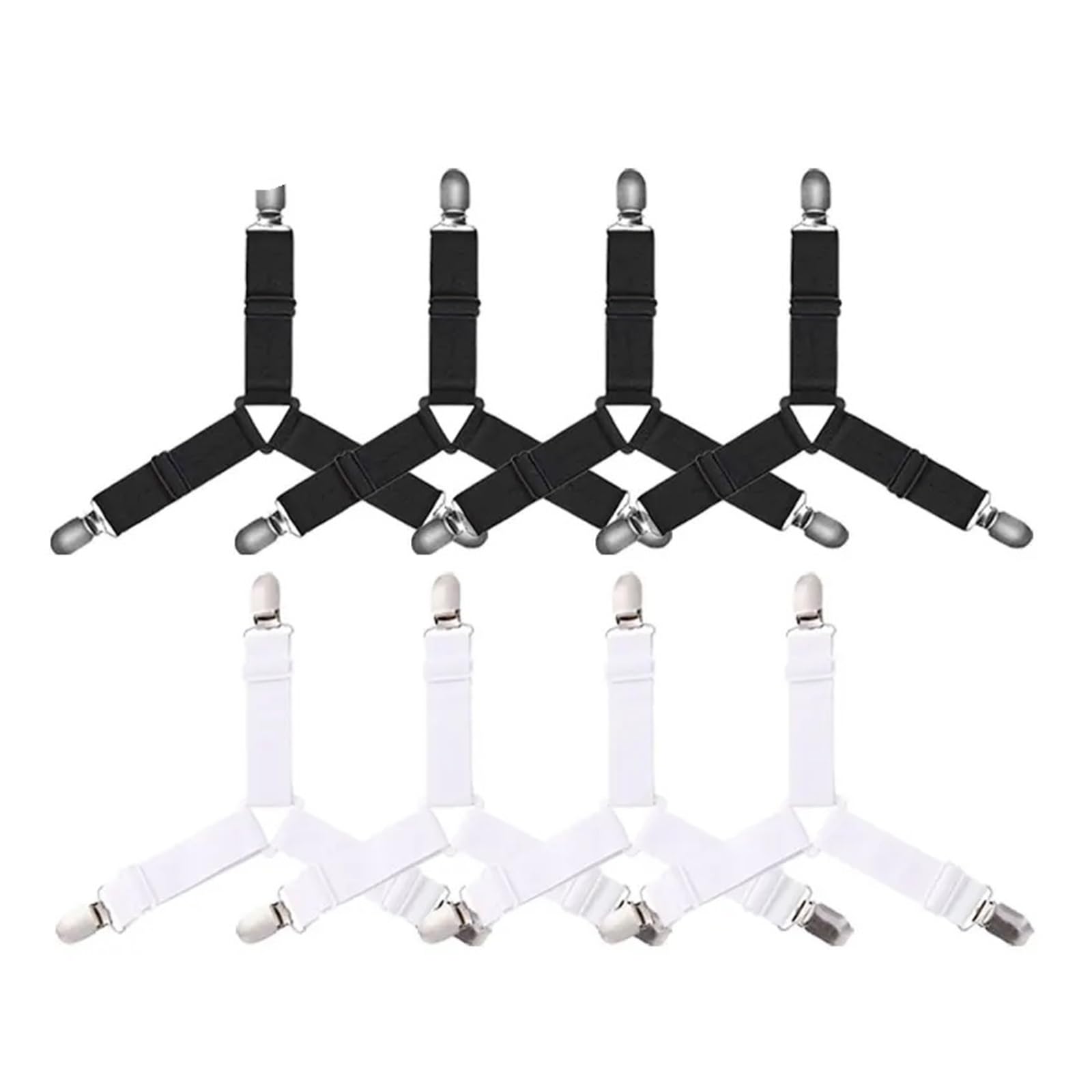 SDIUAKBV Bed Sheet Grippers Belt 16/4Pcs/Set Adjustable Bed Sheet Grippers Belt Fastener Clips Mattress Cover Blankets Quilt Holder Organize Gadgets For the bedroom(3 Heads Mix(8Pcs))