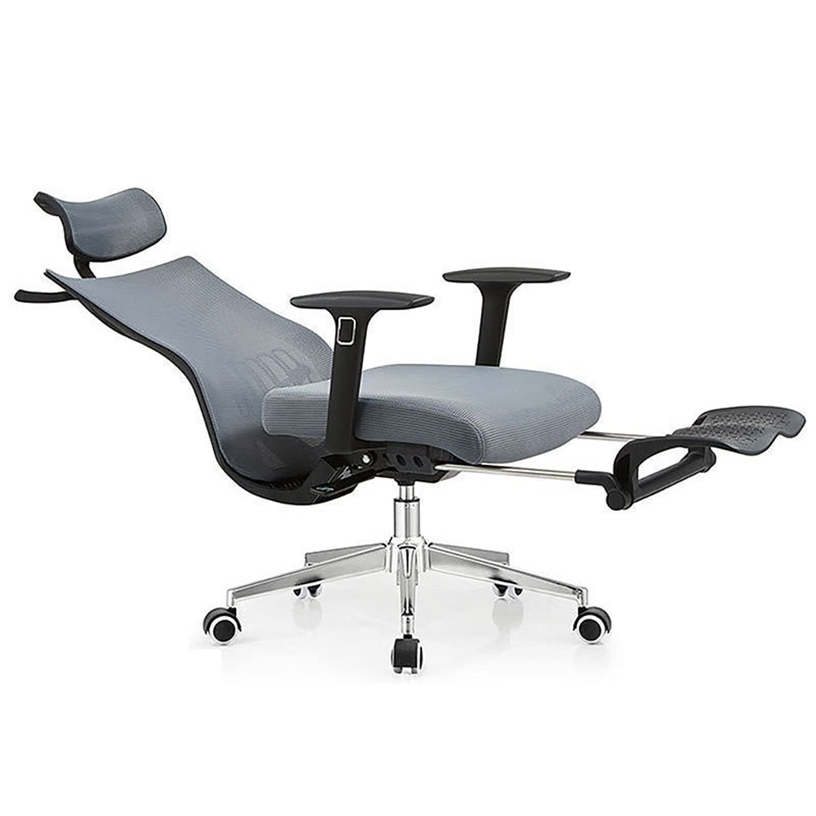 Ergonomiczne, szare obrotowe krzesło wypoczynkowe, nowoczesny komfort do biura, domu, gier i przerw, stylowe siedzisko na biurko dla maksymalnego relaksu i produktywności