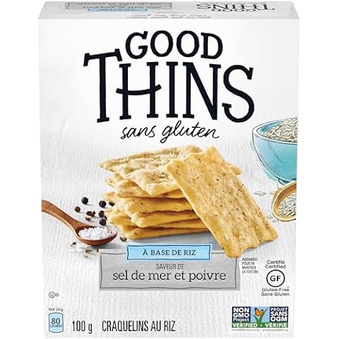 Good Thins, Gluten-Free Rice Crackers, Sea Salt & Pepper Flavour, 100g/3.5oz, (Imported from Canada) Cover