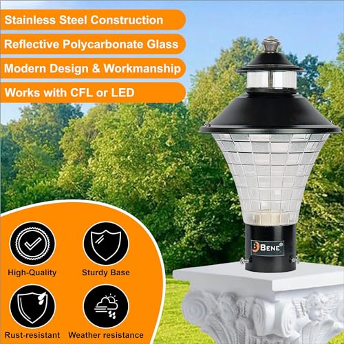 Image of BENE Geruit Gate and Garden Light for Outdoor | Boundary Wall Light | Main Gate Lamp | Exterior Light for Porch, Driveway & Pathway for Home, Restaurant, Farm House | Black, 18 CM, Pack of 24 Pcs