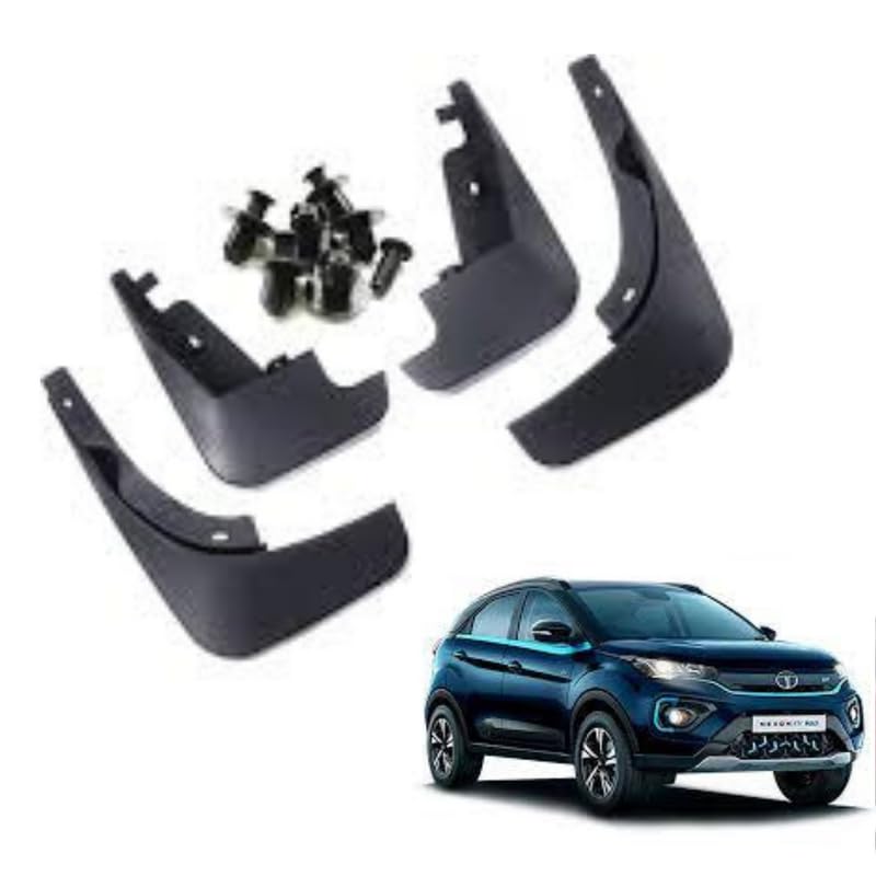 Autokaar OE Type/Box Type Car Mud Flap for Tata Nexon EV Max 2020-2022 Model, Black