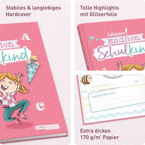 Endlich Schulkind Einschulungsalbum A5, Geschenk zur Einschulung "Rosa" – Ansicht 2