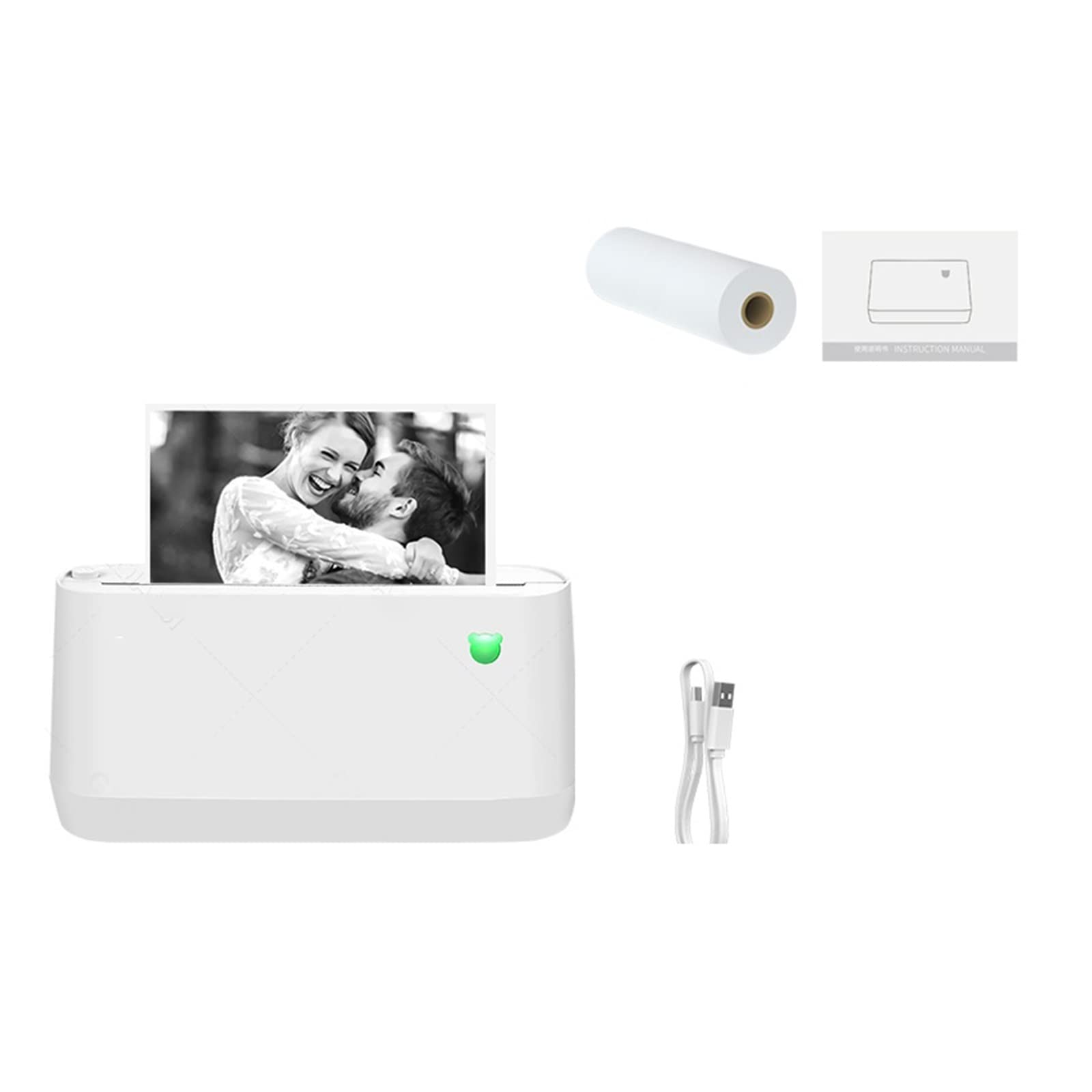 YHNNH Stampante fotografica portatile wireless Bluetooth(A9s Max 203DPI)